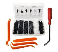 VSREI 100 Piezas de Grapas Coche 6 Tamaños Remaches Plastico Coche para Puertas y Clips de Fijación para coche,clips de plástico universales para parachoques(Con herramienta de desmontaje 2)