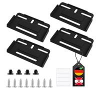 vsshe 4 Unidades 115x48 mm Clips para Matrícula de Coche con 8 Tornillo | Portamatriculas Remolque Universal,Soporte Matricula Remolque, Soporte Resortes Matricula para Coche, Remolque, Camion, Negro