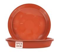 vsshe 5pcs Platillos para Plantas, Platos de plástico para macetas de 30cm Mediterránea, Plato Maceta Redondo, bajoplatos Redondos para tiestos de Interior, Exterior, jardín, terraza o balcón (Rojo)