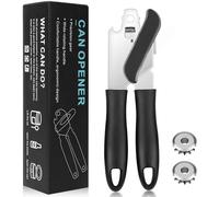 vsshe Abrelatas Profesional Manual 3 En 1, Acero inoxidable de grado alimenticio, Mango Ergonómico Curvado, Abridor de Latas para Ancianos Y Manos Débiles Y Ancianos con Artritis