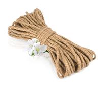 vsshe Cuerda de Yute Natural, 10 mm x 20 m, Resistente al desgarro, de sisal para Gatos, de cáñamo de Fibra Natural Resistente para rascadores, jardín, Bricolaje, decoración, Atado y Camping