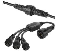 vsshe Distribuidor de Cadena de luz de 1 a 3 en Forma de Y, IP65 Impermeable, enchufar y Jugar, 2 Pines Cable de extensión para Exteriores para Cortina de Luces, Luces navideñas, Luces de Jardín