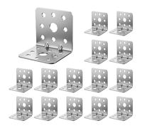 vsshe Escuadra para cargas pesadas 15Pcs, Conectores en ángulo 40x40x40mm Conector en ángulo Conectores angulares con reborde galvanizada, Escuadras Metalicas para Estanterías Vallas de Madera Sillas