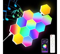 vsshe Hexagonal LED Pared Luces 12pcs RGB Gaming Panel, 16 Millones Colores Paneles LED Hexagonal, Sincronización de Música Hexagonales Gamer Habitacion Pared Decoracion Lampara Smart App