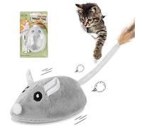vsshe Ratón de Juguete Eléctrico, Juguete Eléctrico para Gatos Peluche Ratones, Inteligente Automático Ratones de Juguete para Gatos con Cola Emplumada, Carga USB Ratones Juguete de Gato Interactivo