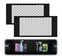 vsshe Red de Almacenamiento, 2 Piezas 60 x 25 cm Bolsa de Organizador Tronco de Coche con Redes de Bolsillos Elástica, Organizador para Almacenamiento con Mágicas Pegatinas para RV, Barcos, Hogar