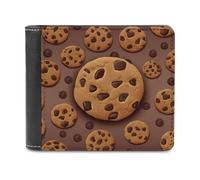 VstaDank Cartera plegable de galletas de chocolate para mujeres y hombres, cartera de piel sintética suave, delgada, minimalista, bolsillo frontal, tarjetero