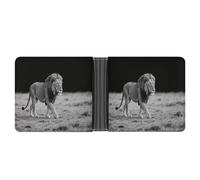 VstaDank Cartera plegable de león de animales salvajes para mujeres y hombres, delgada y suave, de piel sintética, delgada, minimalista, bolsillo frontal, tarjetero de crédito