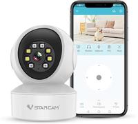 VSTARCAM Cámara de vigilancia interior - 2K QHD, cámara para perros con WiFi 360° con aplicación, seguimiento automático, audio bidireccional, detección de movimiento, visión nocturna de color a 9 m