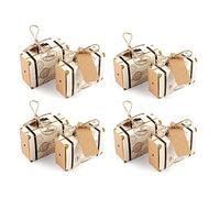 VstarOne 40 cajas pequeñas de dulces para dulces de regalo, mini maleta, fiesta, caja de dulces, caja de regalo retro para viajes, fiesta temática, boda, cumpleaños, novia, fiesta, suministros