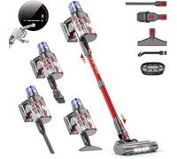 VSTOKY Aspiradora sin Cable V15 Pro MAX, 650W 58Kpa 80 Mins Escoba Aspirador Vertical Potente, Separación de Polvo de 1.8L Doble Taza Mejorada para Suelos, Alfombras y Pelo de Mascotas