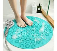 VSUSN - Alfombra de baño de Masaje Redonda de PVC Antideslizante para baño, Alfombra de Ducha Lavable a máquina, Alfombra de baño con Agujeros de Drenaje y ventosas, 55 x 55 cm, Verde