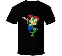 VSYNLOJN Demetan Kerokko The Brave Frog Playing Flute T-Shirt Black XL