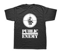 VSYNLOJN Funny Public Enemy T Shirts Black S