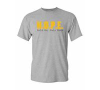 VSYNLOJN Hope Motivational T-Shirt Hold On Pain Ends T-Shirt Grey S