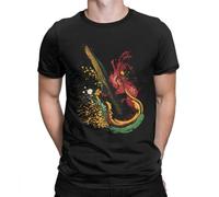 VSYNLOJN Punk Mens Tshirt Electric Guitar Grunge Poster Black L
