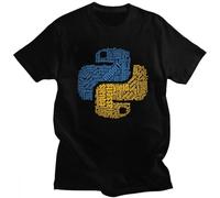 VSYNLOJN Python Programmer T-Shirt for Men Black 3XL