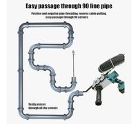 VsyPtyc Máquina roscadora de batería de Litio, de Cables eléctrico inalámbrico, Herramienta para Tirar Cables eléctricos Ocultos, máquina para Tirar Tubos eléctricos Ocultos 2Battery-15mline