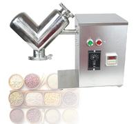 VsyPtyc Mezcladora de Polvo Tipo V de 400 W, mezcladora eléctrica pequeña de Grado alimenticio para Polvos/gránulos Secos, para Hierbas, piensos, harina, Granos, café, minerales y Talco
