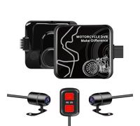 VSYSTO Dash CAM para Moto, Dashcam Cámara de Motocicleta Delantera y Trasera HD 1080P, 130° Gran Angular Cámara Deportiva a Prueba de Agua con WiFi, WDR, Sensor G, Visión Nocturna