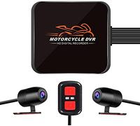 VSYSTO Doble canal motocicleta video conducción grabadora Dash Cam delantera y trasera 1080P moto cámara 130 grados, con WiFi, visión nocturna