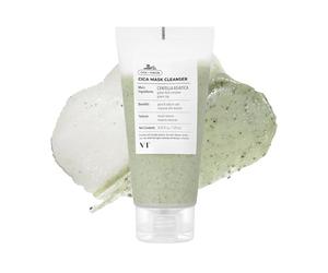 VT COSMETICS CICA - Limpiador facial 2 en 1, máscara de arcilla no abrasiva, Centella asiática, exfoliante hidratante, piel sensible y acnéica, 120 ml