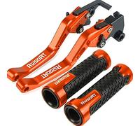 VTAIEX Accesorios para motocicletas Palanca De Embrague Freno Extensible Ajustable Para Motocicleta Para BMW R1250RT R 1250 RT 2019 2020 CNC + Manillar Agarre 22MM(Orange)