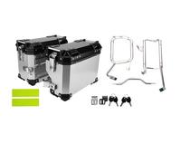 VTAIEX Caja de Almacenamiento para BMW R1200GS LC Adventure 2014-2021 2015 2016 2017 2018 Accesorios para Motocicleta Alforjas De Aluminio para Equipaje Caja Lateral Soporte Plateado