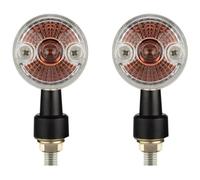 VTAIEX Luz de motocicleta Accesorios Universales Para Motocicleta 2 Uds DC 12V 10W Luces De Señal De Giro Para Motocicleta Indicadores Luz Ámbar M10 Universal(Clear)