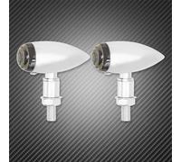 VTAIEX Luz de motocicleta Luz De Circulación De Señal De Giro Delantera Cromada Para Motocicleta/moto Para Harley Para Touring Para Road King Sportster 883 Iron Softail Dyna Para Cruiser