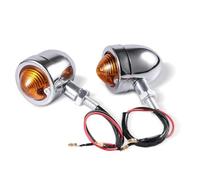 VTAIEX Luz de motocicleta Luz De Señal De Giro Para Motocicleta Bullet, Indicador De Motocicleta, Lámpara Intermitente Ámbar Para Harley, Para Davidson, Para Honda(Silver vs Amber Lens)