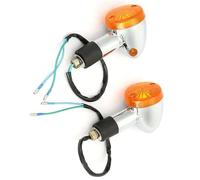VTAIEX Luz de motocicleta Para Harley Para Davidson Para Honda Luces De Señal De Giro Para Motocicleta Intermitentes Ámbar Para La Mayoría De Motocicletas Con Rosca De 10mm(Orange lens)