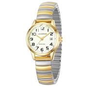 VTAIGE Elegantes relojes dorados para mujer, reloj analógico pequeño, resistente al agua, con banda de expansión de acero inoxidable y esfera luminosa, regalos de Navidad y cumpleaños para mujer