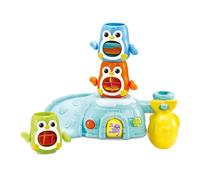 VTech - 1, 2, 3 pingüinos Empilo, Juguete de baño para apilar bebé, Igloo Interactivo y Musical con trío de pingüinos y 2 ventosas de fijación, Regalo para niños a Partir de 1 año - Contenido en
