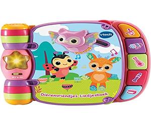 VTech 80-166782 Libro de Canciones para Novios de Animales para bebés - Juguetes interactivos - 6 Canciones Famosas Niños - 3 a 36 Meses - Rosa