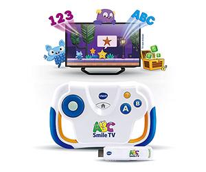 VTech - ABC Smile TV, Mi Primera Consola de Juegos de TV Educativa - 3/7 Años - Versión Francesa