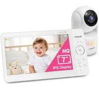 VTech [Monitor de bebé actualizado 2025 con visualización IPS de 7 Pulgadas, cámara panorámica con Zoom panorámico, Monitor de bebé de Video sin WiFi con cámara y Audio, luz Nocturna Multicolor