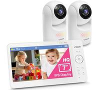 VTech Advanced HQ MAX Twin - Monitor de bebé con 2 cámaras de Video Digital de 7 Pulgadas con Zoom de inclinación panorámica, batería de Larga duración de 5000 mAh, Pantalla IPS, luz Nocturna