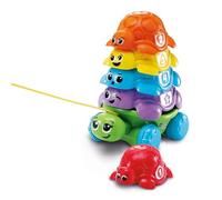VTech - Apilables de Colores Las Tortugas arcoíris, Juguete de Arrastre para apilar, Bebés +12 Meses, Encaja Apila Tira y Cuenta, Versión ESP