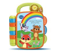 VTech Baby Animal Rhymes Storytime, libro interactivo para bebé con 6 páginas que se limpian con un paño, botón iluminado, canciones y melodías, regalo para bebés de 9, 12, 18 meses, versión en inglés