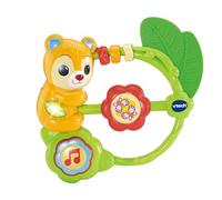 VTech-Baby Baby sonajero Osito mordedor, Sonajero de Osito Interactivo, Juguete para bebés +3 Meses, Botón de Flor Que Activa Frases, Sonidos, Canciones y melodías, Versión ESP