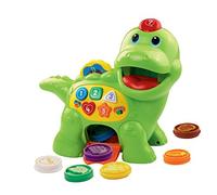 VTech Baby Feed Me Dino, Musical Baby Toy with Numbers, Counting Music & Shapes, Interactive Light Up Toy Suitable From 1, 2, 3 Year Olds Boys & Girls, Green, 27 x 12.3 x 26 cm