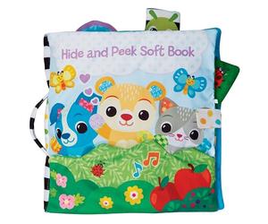 VTech Baby Hide and Peek Soft Book, libro sensorial con 6 páginas táctiles, melodías y canciones y oso desmontable, juguete interactivo, regalo para bebés de 3, 6, 12, 18 meses Plus, versión en inglés