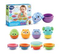 VTech-Baby Juguetes para la bañera Animales al Agua, Juego Educativo de animalitos apilables para la Hora del baño, Niños a Partir de 1 año, Versión ESP