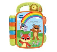 VTECH Baby Libro Musical Descubre los Animales, Libro Infantil para bebés +6 Meses, páginas interactivas, aprende el Clima, la Ropa, Animales, Colores, Versión ESP