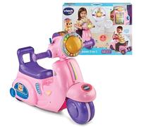 VTech - Mi Scooter de Paseo 2 en 1 Rosa, Moto Interactiva Andador y Montador, Canciones y Melodías, Enseña Números y Colores, Sensor Movimiento, Regalo Bebés +12 Meses, Versión ESP