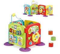 VTech-Baby Paneles Encajables Multiactividades 4 en 1, Juguete Bebés +3 Meses, Centro de Actividades Interactivo con Piano, Teléfono, Engranajes, Clasificador de Formas y Sonidos, Versión ESP