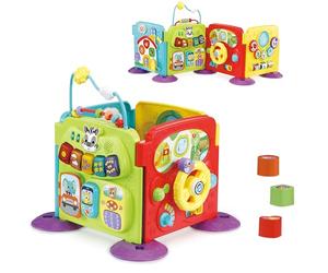 VTech-Baby Paneles Encajables Multiactividades 4 en 1, Juguete Bebés +3 Meses, Centro de Actividades Interactivo con Piano, Teléfono, Engranajes, Clasificador de Formas y Sonidos, Versión ESP