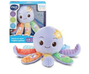 VTech-Baby Peluche bebés Pulpo patitas, Peluche de Colores Interactivo, Texturas Suaves, Estimula los sentidos, Botones en tentáculos, Estrella de mar Luminosa, Regalo bebés +9 Meses, Versión ESP