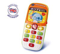 VTech-Baby Pequephone bilingüe, Juguete bebé +12 Meses, teléfono Infantil con Luces, Sonidos y Canciones en inglés y español, enseña números, Colores y Animales, Multicolor (80-138147)